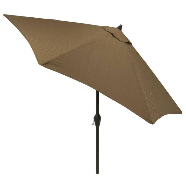 Hampton Bay 9 ft. Aluminum Patio Market Umbrella in Bark Texture