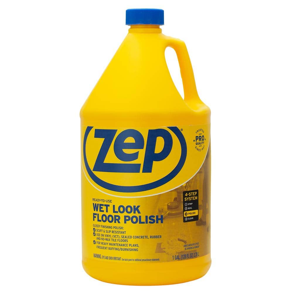 ZEP 128 oz. Wet-Look Floor Polish ZUWLFF128 - The Home Depot