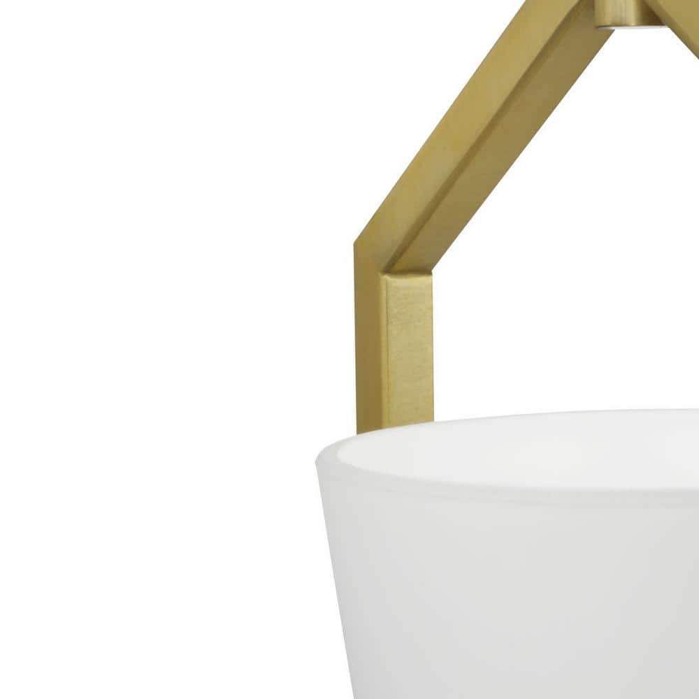 Brushed Gold and Glass Semi-Flush Mount Light