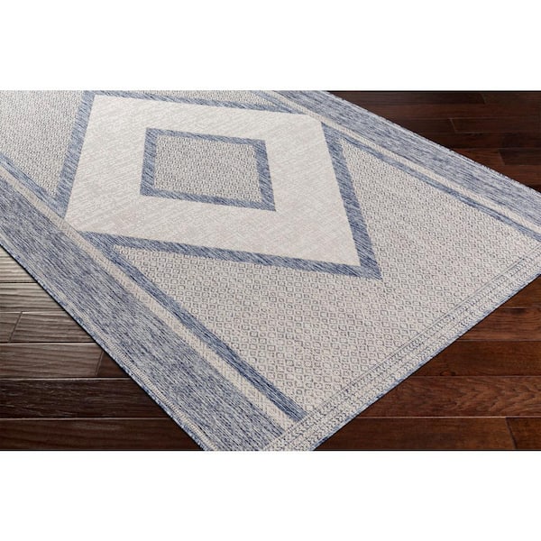 Hasindi Blue 9 ft. x 12 ft. Indoor/Outdoor Area Rug
