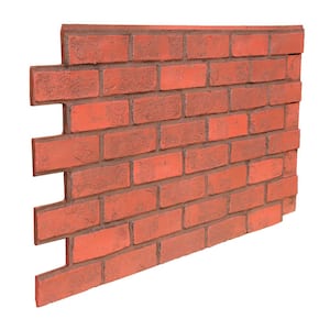 Faux Brick 43.5 in. x 23.75 in. Polyurethane Interlocking Siding Panel in Burnished Red