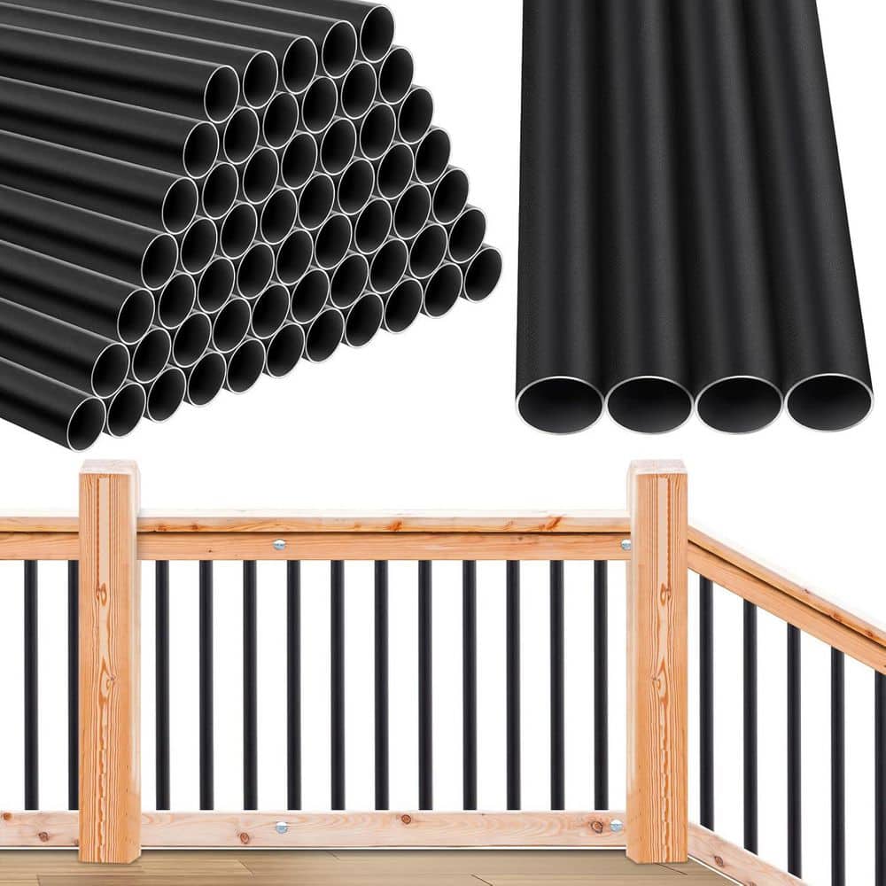 26 in. H x 26.5 in. W Silver Aluminum Round Deck Balusters, Hollow Design, Outdoor/Indoor Use, Stair Railing Kit price history on PriceWatchPro