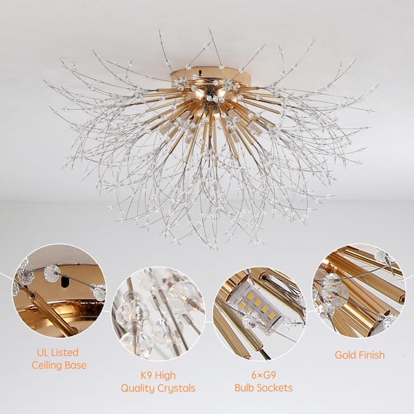 EDISLIVE Calzada 20-Light Gold Decor Dandelion Firework