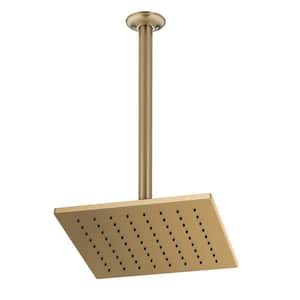 1-Spray Patterns 1.75 GPM 11.75 in. Ceiling Mount Fixed Shower Head in Champagne Bronze