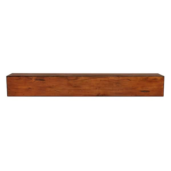 Pearl Mantels 5 ft. Russet Distressed Finish Cap-Shelf Mantel ...