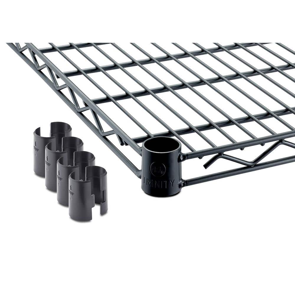 Trinity Black Epoxy 5-Tier 48x18x77 Wire Shelving with Wheels