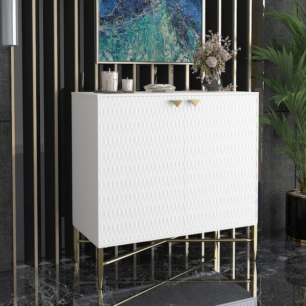 Clihome White 33 in. Accent Storage Cabinet
