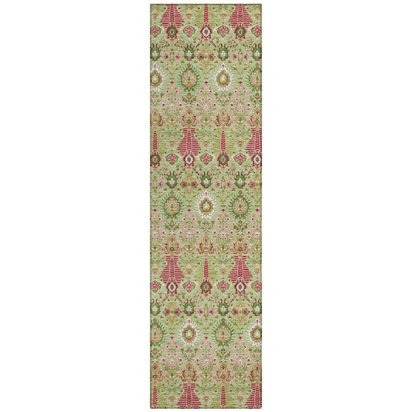 Chantille Machine Washable Indoor/Outdoor Abstract ACN2251 Aloe 2 ft. 3 in. x 7 ft. 6 in. Runner Rug