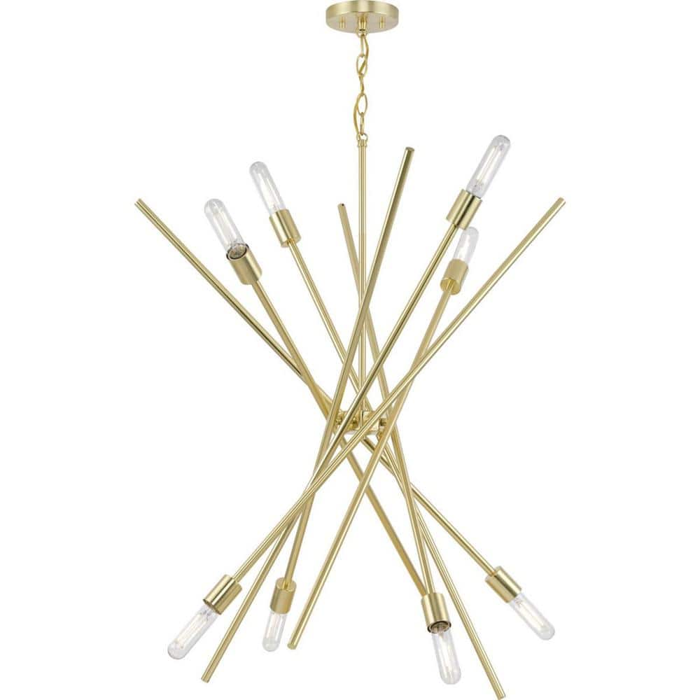 Satin Brass Sputnik 8-Light Modern Chandelier