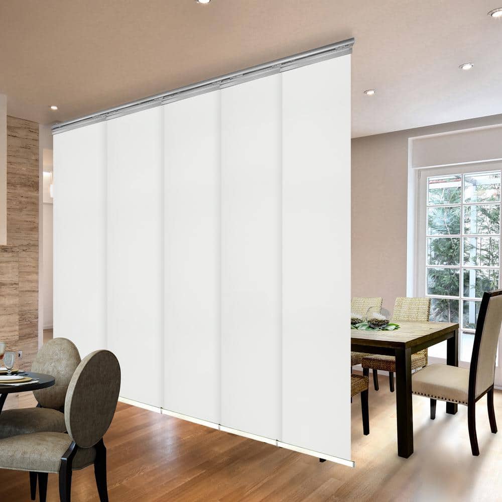 Griege 58 in. - 110 in. W x 94 in. L Adjustable 5- Panel in Satin Nickel Single Rail Panel Track with 23.5 in. Slates price history on PriceWatchPro