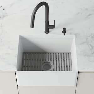 20.75 in. x 14.875 in. Silicone Bottom Grid for 24 in. Single Bowl Kitchen Sink in Gray