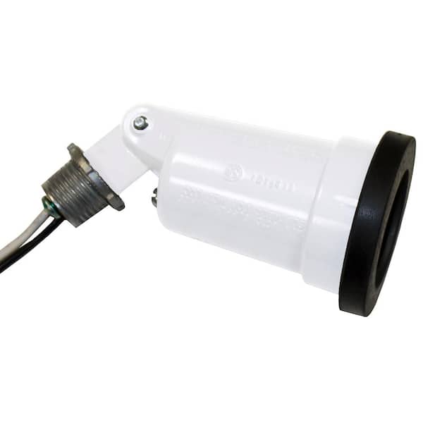 Commercial Electric Weatherproof Metal Security Lamp Holder, White