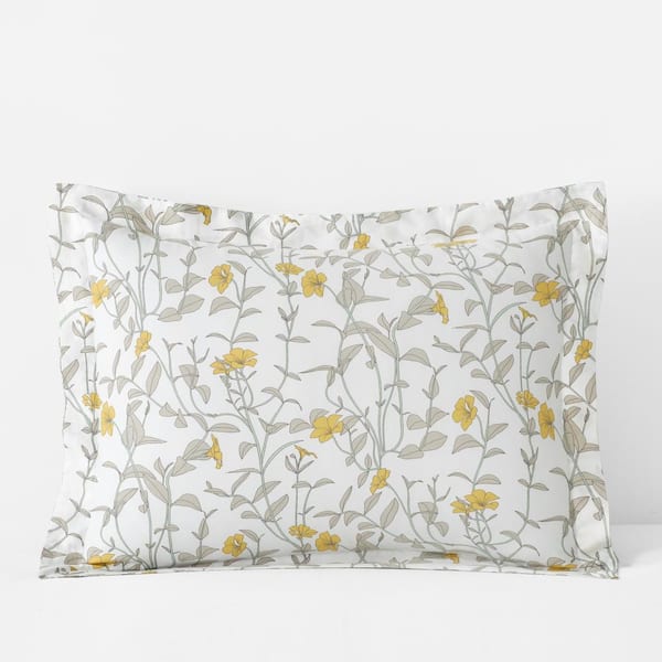 The Company Store Legends Luxury Mayflower Sateen White/Gold Sateen King Sham