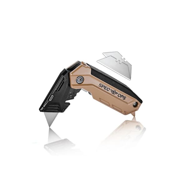 Folding Utility Knives with Fixed Blade, Includes 3 Extra Blades in Handle Storage