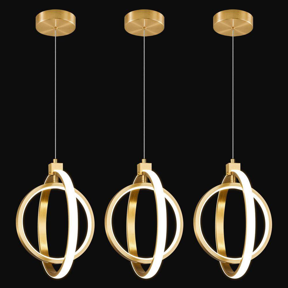 Home Lighting Gold Round 3-Pack Modern LED Pendant Lights for Dining Room price history on PriceWatchPro