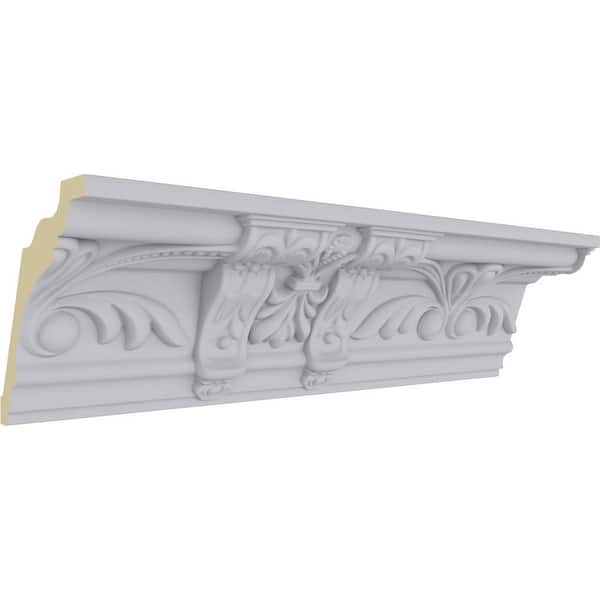 Ekena Millwork 4-1/4 in. x 4-7/8 in. x 94-1/2 in. Polyurethane Jonee Crown Moulding