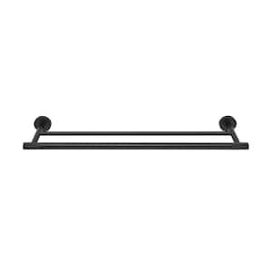 Avallon 24 in. Wall Mounted Double Towel Bar in Matte Black