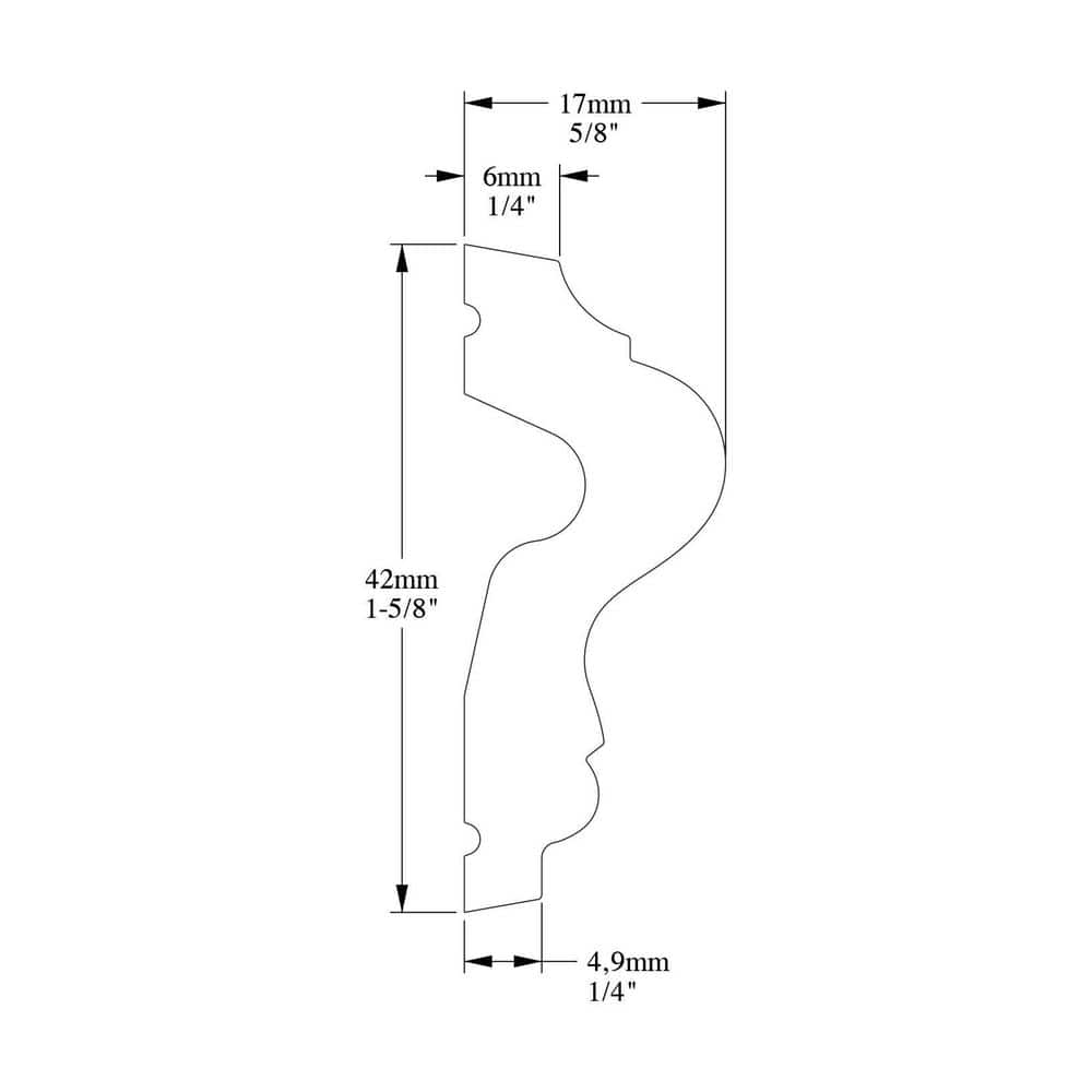 Primed White Polyurethane Crown Panel Moulding 40-Pack