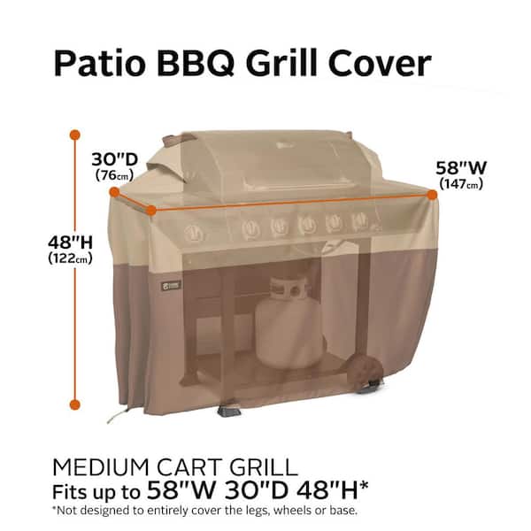 Veranda's Best 58 in. W x 30 in. D x 48 in. H Polyester with Polyvinyl Chloride Backing BBQ Grill Cover