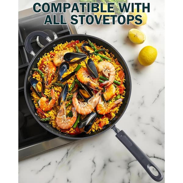 Skater Outdoor Iron Wok - 9.1 Inch Removable Handle, Camping Frying Pan, Dutch Oven Lid