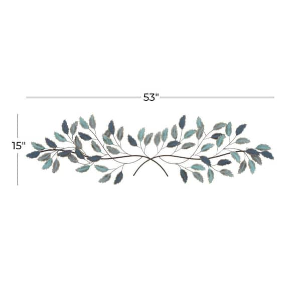 LITTON LANE 22 in. x 27 in. Blue Metal Coastal Wall Decor 35901 - The Home  Depot