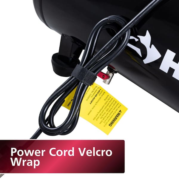 Husky - 8 Gal. 150 PSI Portable Electric Oil-Free Horizontal Hotdog Air Compressor with Rubber Wheels and 1-Quick Coupler