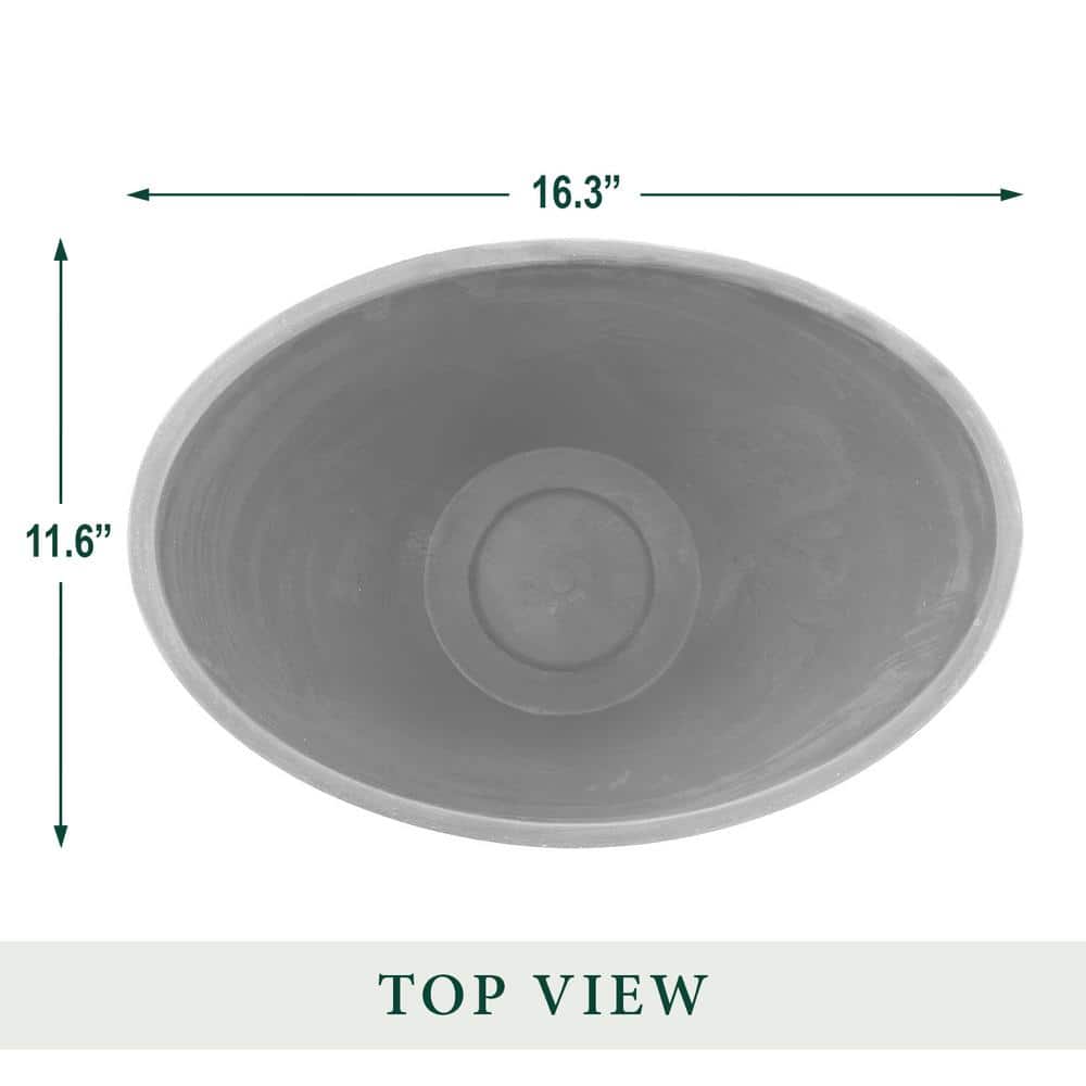 Medium Chocolate Recycled Plastic Oval Planter Pot