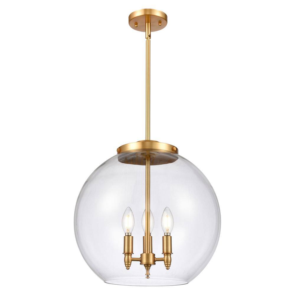 Athens 60-Watt 3-Light Satin Gold Shaded Mini Pendant Light with Clear Glass price history on PriceWatchPro