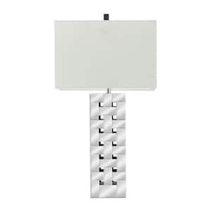 29 in. Silver Glass Geometric Open Frame Task and Reading Table Lamp (Set of 2)