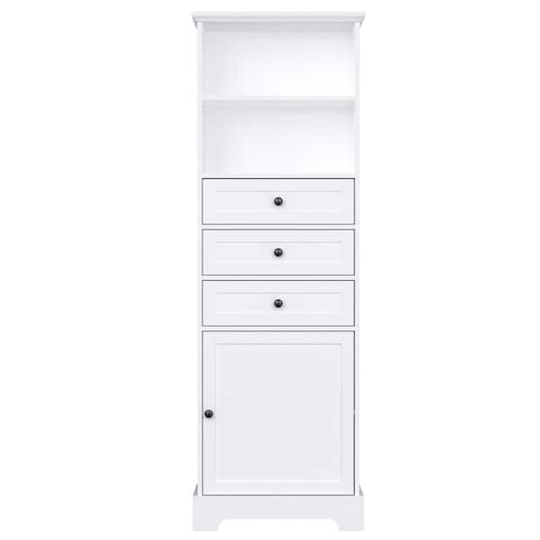 Boosicavelly 22 in. W x 10 in. D x 67 in. H White Linen Cabinet