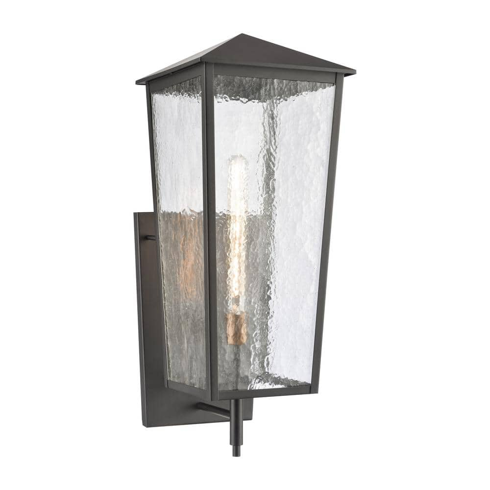 Titan Lighting Meditterano Matte Black Outdoor Hardwired Wall Sconce with No Bulbs Included