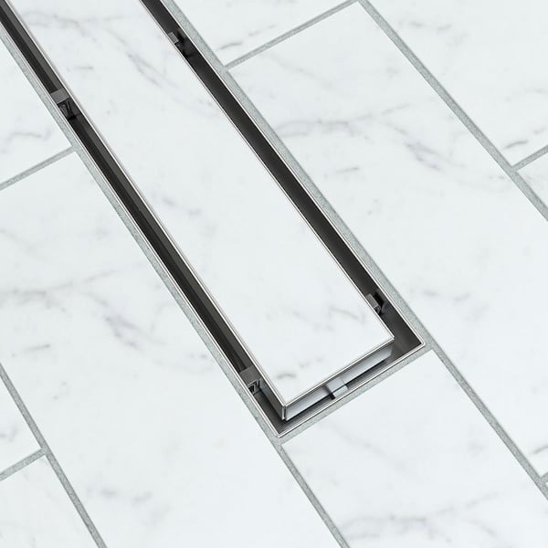 Oatey Designline 36 in. Stainless Steel Linear Shower Drain with Tile-In  Pattern Drain Cover DLS1360R2 - The Home Depot