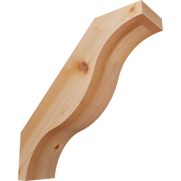 Ekena Millwork 5 1/2"W x 20"D x 20"H Funston Smooth Knee Brace, Western Red Cedar