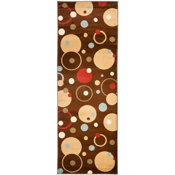 SAFAVIEH Porcello Brown/Multi 2 ft. x 7 ft. Geometric Runner Rug