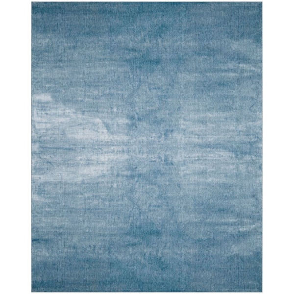 Mirage 8 ft. x 10 ft. Dream Blue Minimalist Tonal Texture Area Rug
