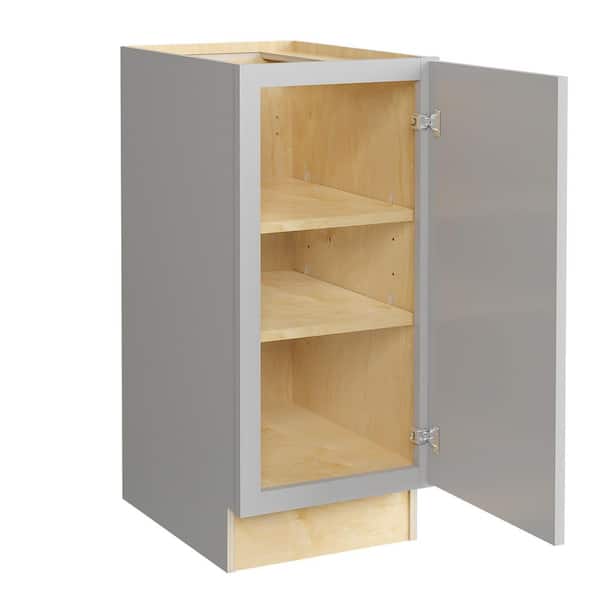 Home Decorators Collection Grayson 15 in. W x 21 in. D x 34.5 in. H Assembled Plywood Full Height Door Base Bath Cabinet in Pearl Gray RH