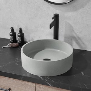 Vinnova Moguer 15.4 in . Vessel Round Bathroom Sink in Gray Concrete