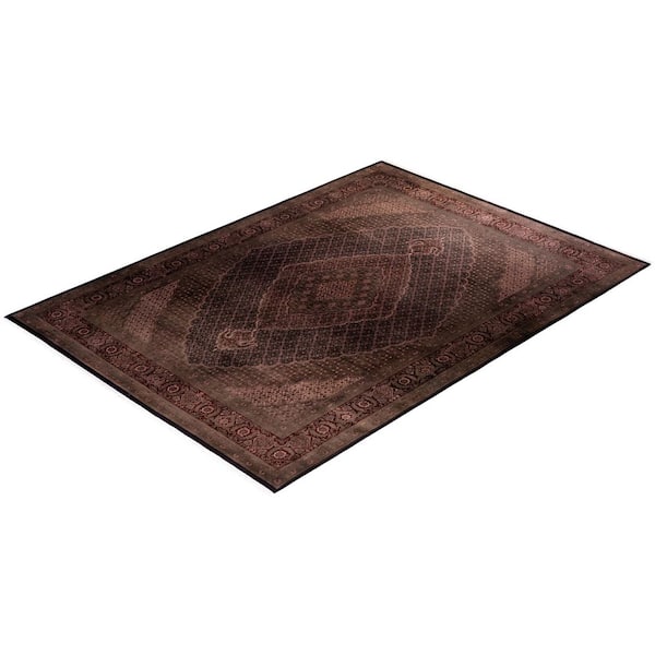 Overdyed Brown 9 ft. x 12 ft. 4 in. Wool Indoor Area Rug