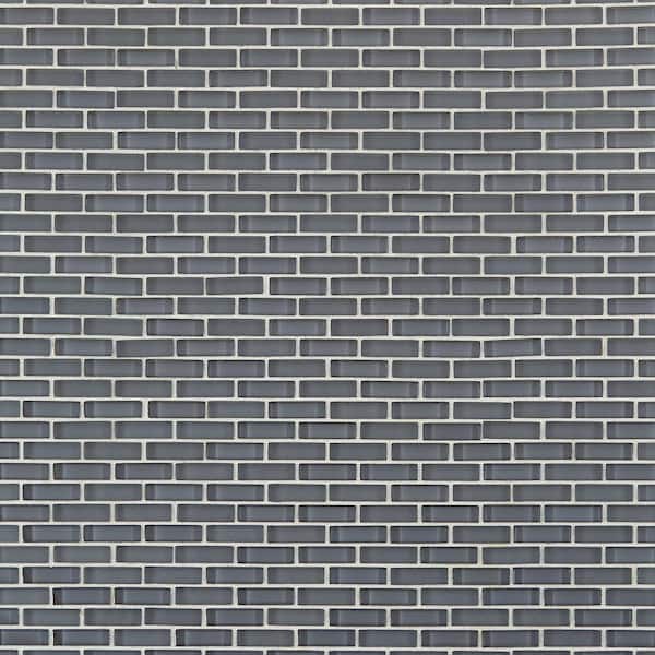 Ivy Hill Tile Contempo Smoke Gray Brick Glass 12 in. x 12 in. Floor and Wall Tile