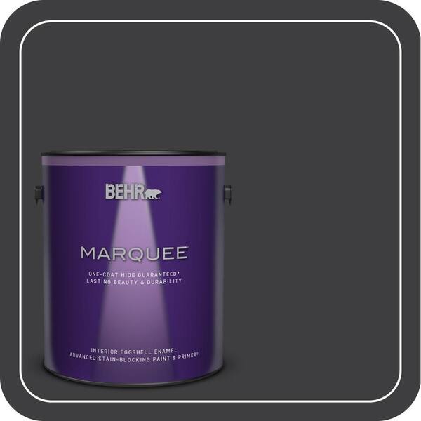 1 gal. #PPH-34 Black Smoke Eggshell Enamel Interior Paint & Primer