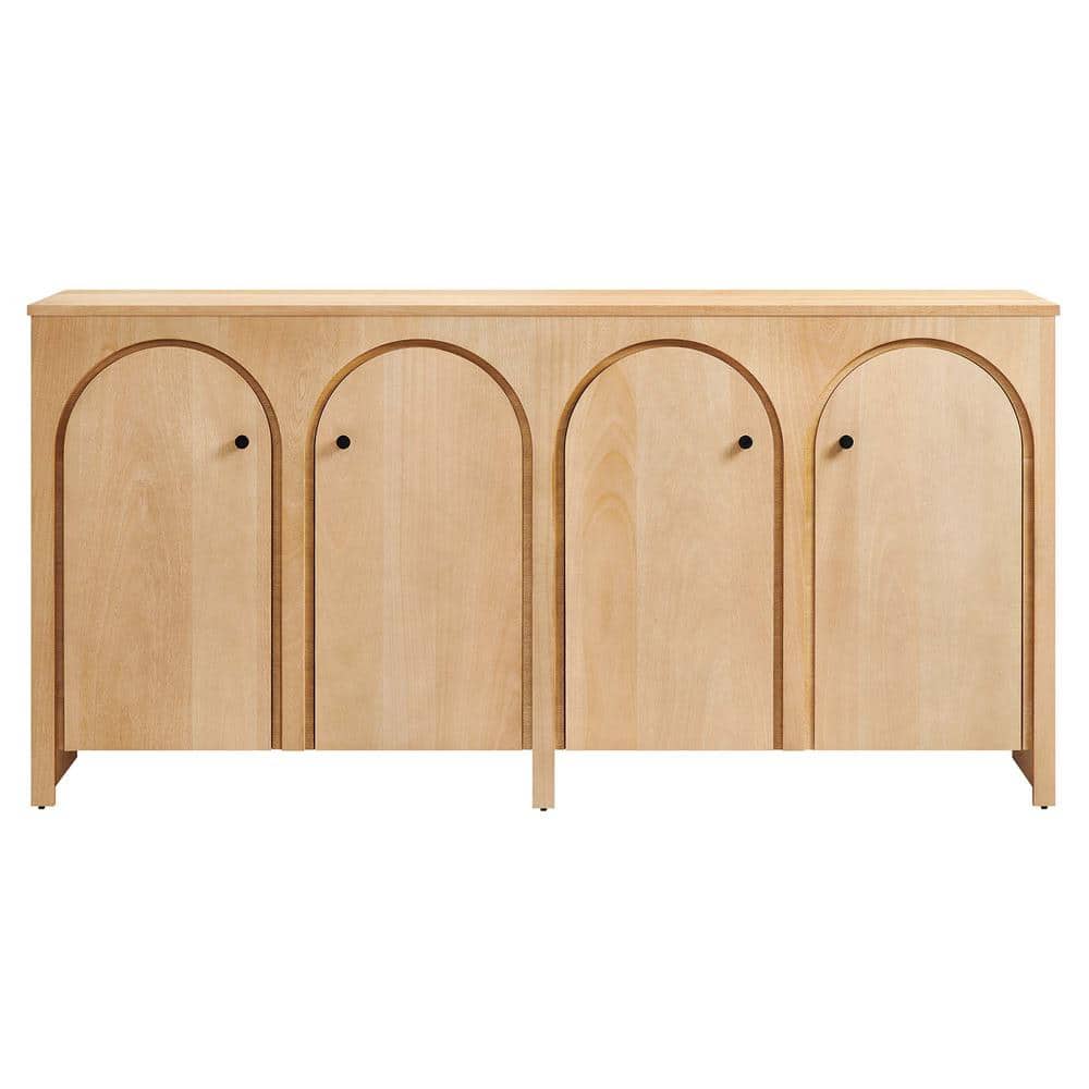 Appia 71" Oak Wood Veneer 4-Door Sideboard Cabinet