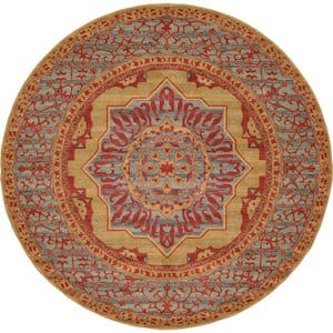 Palace Quincy Red 8' 0 x 8' 0 Round Rug