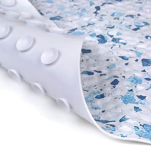 Oval Bubble Tub Mat, Blue