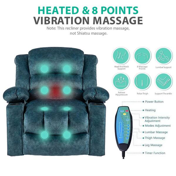 Back & Body Massager Chair Pad with Remote - 10-Motor Heated, Slate
