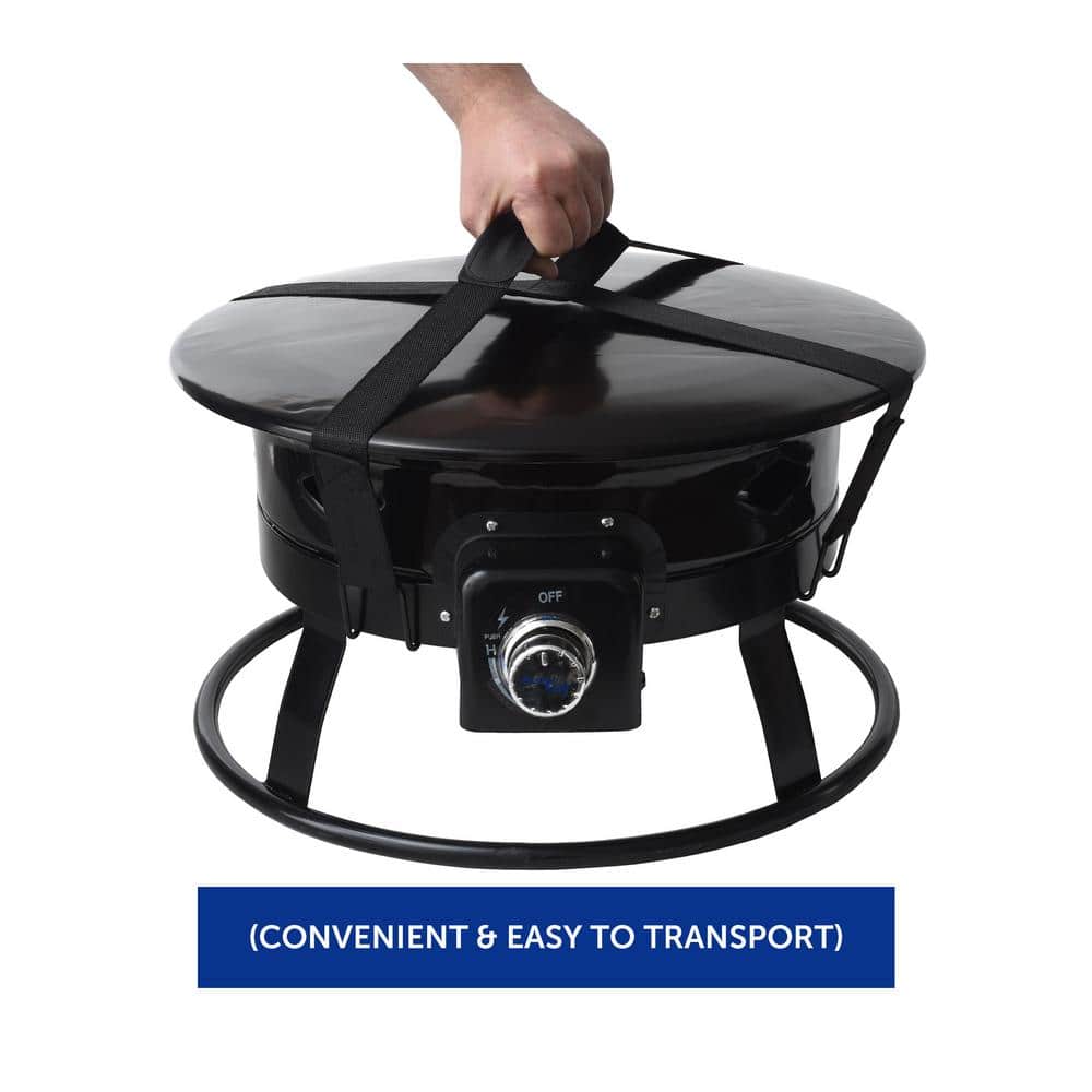 Flame King 19-Inch Black Portable Gas Fire Pit