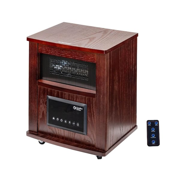 16 in. 1500-Watt Electric Deluxe Infrared Quartz Cabinet Heater, Cherry
