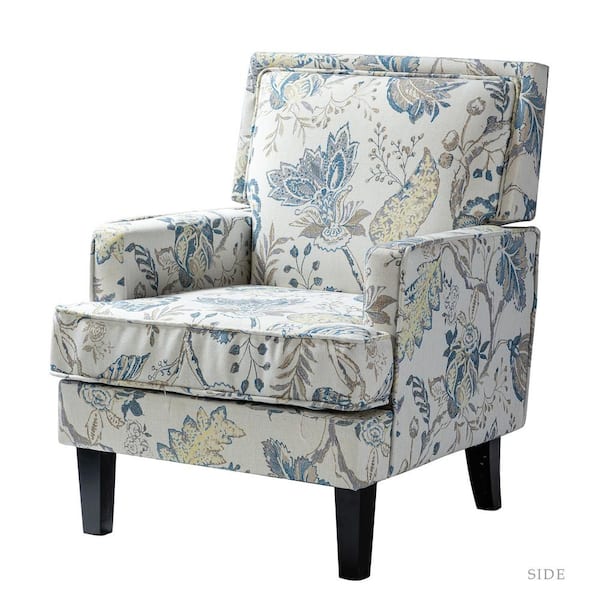 JAYDEN CREATION Filton Black Legs Multi-Color Tight back Arm Chair