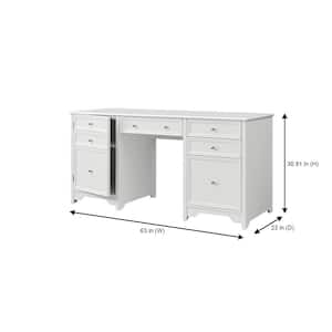 Bradstone 63 in. White Executive Desk