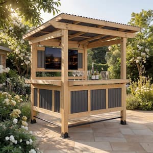 FUFU&GAGA 7ft x 6ft Outdoor Gazebo with Cedar Frame only 0.00: eDeal Info