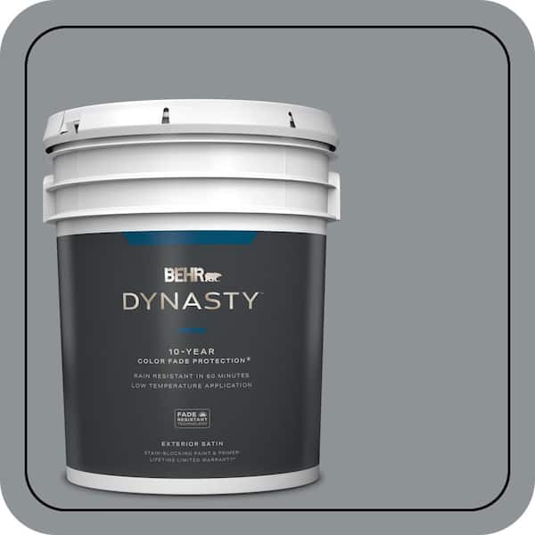 BEHR DYNASTY 5 gal. #PPU26-05 Flint Gray Satin Enamel Exterior Stain-Blocking Paint & Primer